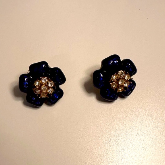 Blue Kate Spade Flower Earrings - Picture 2 of 6